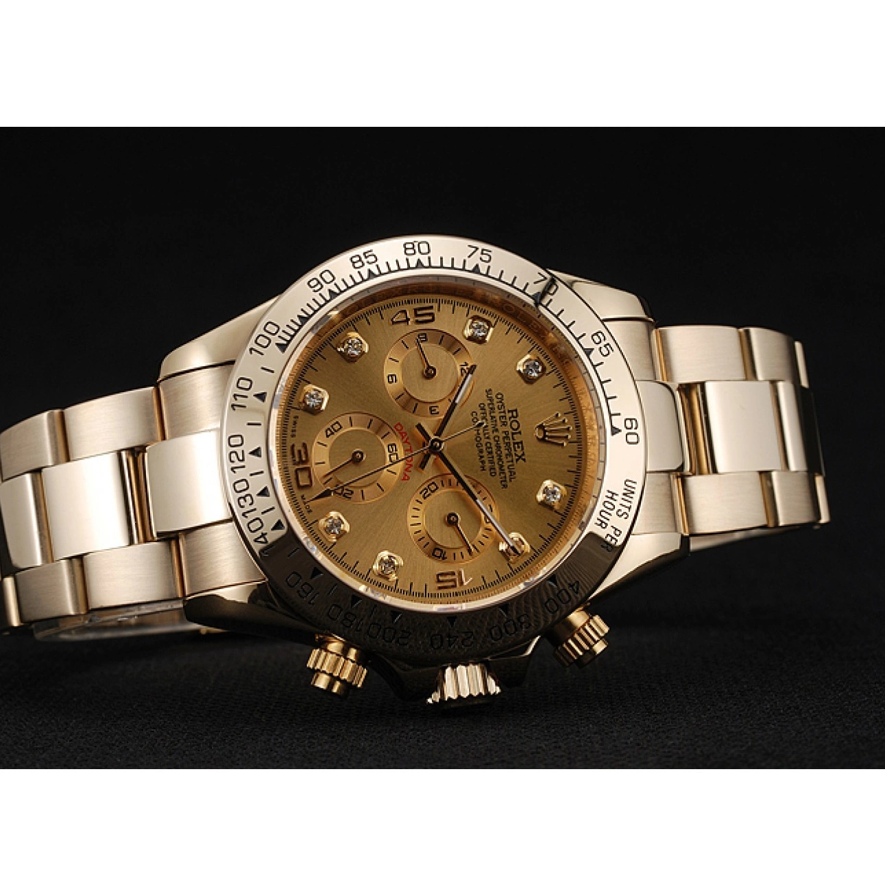 Rolex aaa copy Dial Bracelet Brown Cosmograph Rolex 1454245 Case Diamond Gold Daytona And Numerals 0613